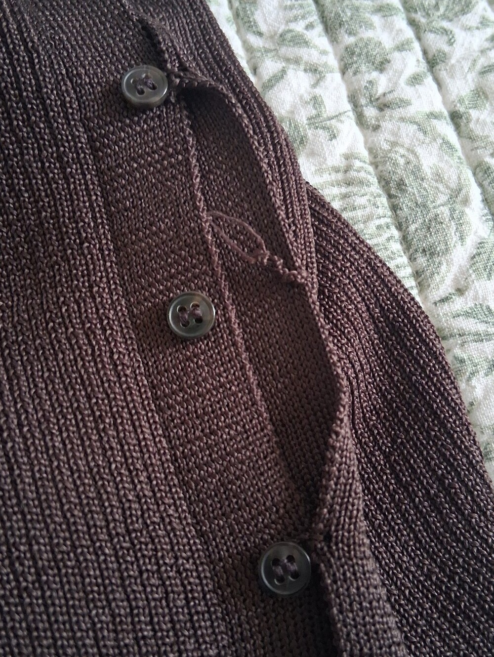 H&M Brown Ribbed Dress With Buttons - Picture 6 of 8